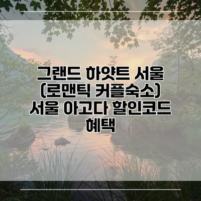 그랜드 하얏트 서울 (로맨틱 커플숙소) 서울 아고다 할인코드 혜택