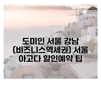 도미인 서울 강남 (비즈니스역세권) 서울 아고다 할인예약 팁