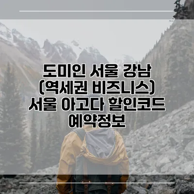 도미인 서울 강남 (역세권 비즈니스) 서울 아고다 할인코드 예약정보