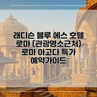 래디슨 블루 에스 호텔 로마 (관광명소근처) 로마 아고다 특가 예약가이드