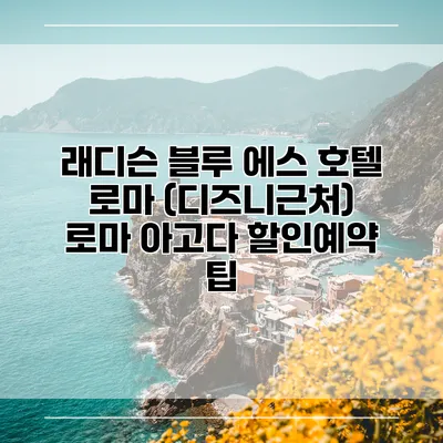 래디슨 블루 에스 호텔 로마 (디즈니근처) 로마 아고다 할인예약 팁