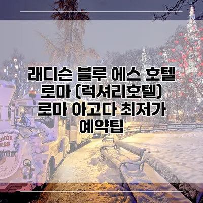 래디슨 블루 에스 호텔 로마 (럭셔리호텔) 로마 아고다 최저가 예약팁