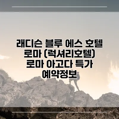 래디슨 블루 에스 호텔 로마 (럭셔리호텔) 로마 아고다 특가 예약정보