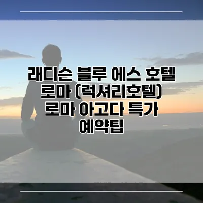 래디슨 블루 에스 호텔 로마 (럭셔리호텔) 로마 아고다 특가 예약팁