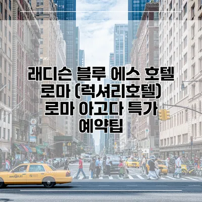 래디슨 블루 에스 호텔 로마 (럭셔리호텔) 로마 아고다 특가 예약팁