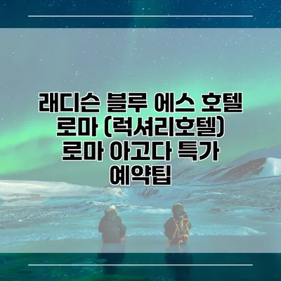 래디슨 블루 에스 호텔 로마 (럭셔리호텔) 로마 아고다 특가 예약팁