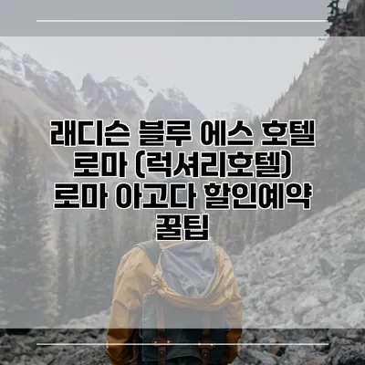래디슨 블루 에스 호텔 로마 (럭셔리호텔) 로마 아고다 할인예약 꿀팁