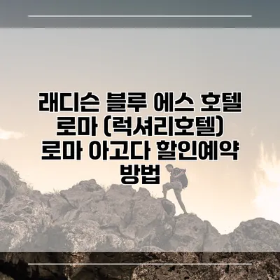 래디슨 블루 에스 호텔 로마 (럭셔리호텔) 로마 아고다 할인예약 방법