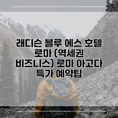 래디슨 블루 에스 호텔 로마 (역세권 비즈니스) 로마 아고다 특가 예약팁