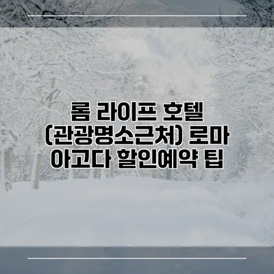 롬 라이프 호텔 (관광명소근처) 로마 아고다 할인예약 팁