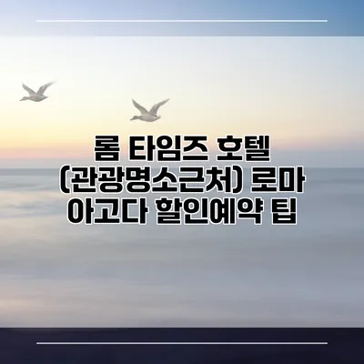 롬 타임즈 호텔 (관광명소근처) 로마 아고다 할인예약 팁