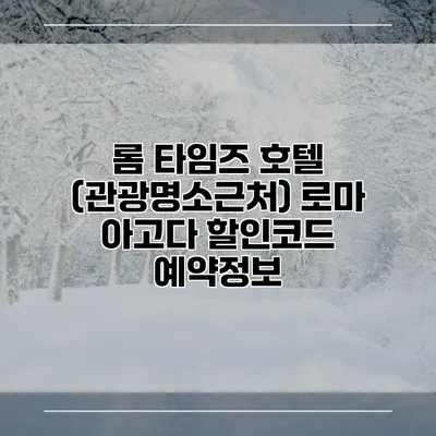 롬 타임즈 호텔 (관광명소근처) 로마 아고다 할인코드 예약정보