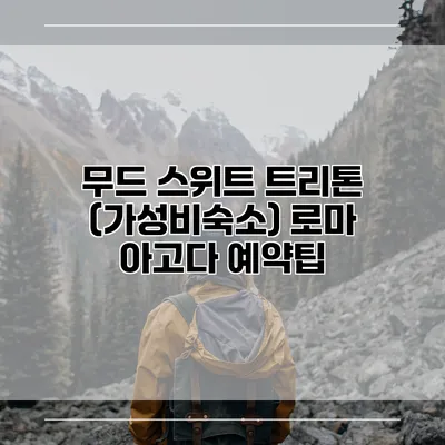 무드 스위트 트리톤 (가성비숙소) 로마 아고다 예약팁