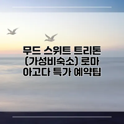 무드 스위트 트리톤 (가성비숙소) 로마 아고다 특가 예약팁