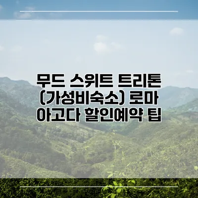 무드 스위트 트리톤 (가성비숙소) 로마 아고다 할인예약 팁