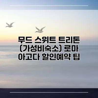 무드 스위트 트리톤 (가성비숙소) 로마 아고다 할인예약 팁