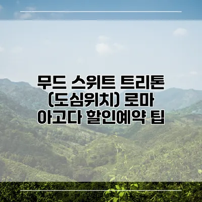 무드 스위트 트리톤 (도심위치) 로마 아고다 할인예약 팁