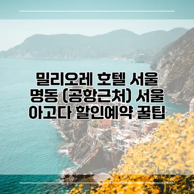 밀리오레 호텔 서울 명동 (공항근처) 서울 아고다 할인예약 꿀팁