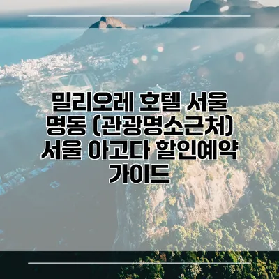 밀리오레 호텔 서울 명동 (관광명소근처) 서울 아고다 할인예약 가이드