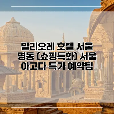 밀리오레 호텔 서울 명동 (쇼핑특화) 서울 아고다 특가 예약팁