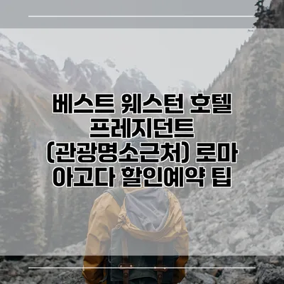 베스트 웨스턴 호텔 프레지던트 (관광명소근처) 로마 아고다 할인예약 팁