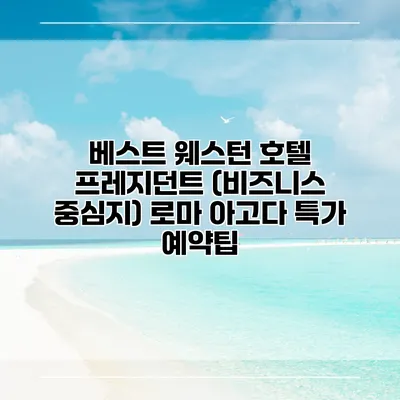 베스트 웨스턴 호텔 프레지던트 (비즈니스 중심지) 로마 아고다 특가 예약팁