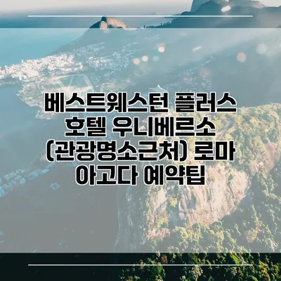 베스트웨스턴 플러스 호텔 우니베르소 (관광명소근처) 로마 아고다 예약팁