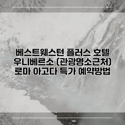 베스트웨스턴 플러스 호텔 우니베르소 (관광명소근처) 로마 아고다 특가 예약방법