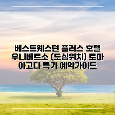 베스트웨스턴 플러스 호텔 우니베르소 (도심위치) 로마 아고다 특가 예약가이드