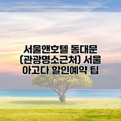 서울앤호텔 동대문 (관광명소근처) 서울 아고다 할인예약 팁