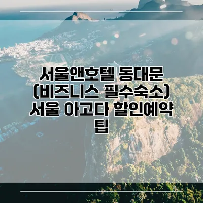 서울앤호텔 동대문 (비즈니스 필수숙소) 서울 아고다 할인예약 팁