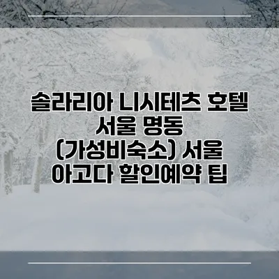 솔라리아 니시테츠 호텔 서울 명동 (가성비숙소) 서울 아고다 할인예약 팁