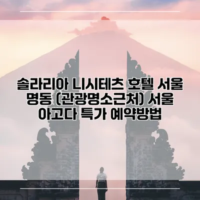 솔라리아 니시테츠 호텔 서울 명동 (관광명소근처) 서울 아고다 특가 예약방법