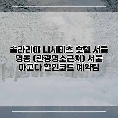 솔라리아 니시테츠 호텔 서울 명동 (관광명소근처) 서울 아고다 할인코드 예약팁
