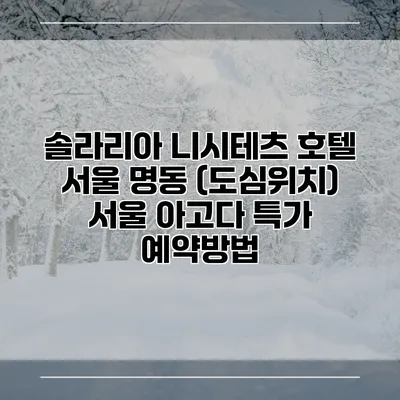 솔라리아 니시테츠 호텔 서울 명동 (도심위치) 서울 아고다 특가 예약방법