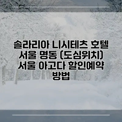 솔라리아 니시테츠 호텔 서울 명동 (도심위치) 서울 아고다 할인예약 방법