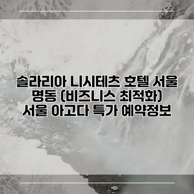솔라리아 니시테츠 호텔 서울 명동 (비즈니스 최적화) 서울 아고다 특가 예약정보