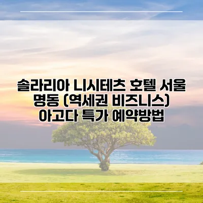 솔라리아 니시테츠 호텔 서울 명동 (역세권 비즈니스) 아고다 특가 예약방법