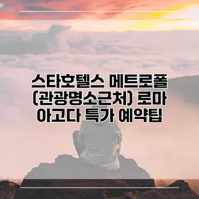 스타호텔스 메트로폴 (관광명소근처) 로마 아고다 특가 예약팁