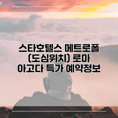 스타호텔스 메트로폴 (도심위치) 로마 아고다 특가 예약정보