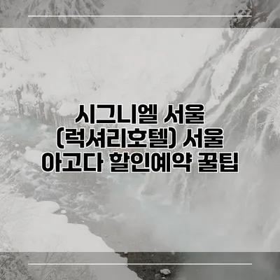 시그니엘 서울 (럭셔리호텔) 서울 아고다 할인예약 꿀팁