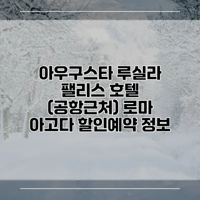 아우구스타 루실라 팰리스 호텔 (공항근처) 로마 아고다 할인예약 정보