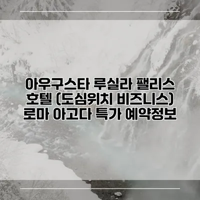 아우구스타 루실라 팰리스 호텔 (도심위치 비즈니스) 로마 아고다 특가 예약정보