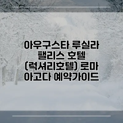 아우구스타 루실라 팰리스 호텔 (럭셔리호텔) 로마 아고다 예약가이드