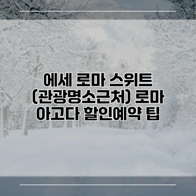에세 로마 스위트 (관광명소근처) 로마 아고다 할인예약 팁