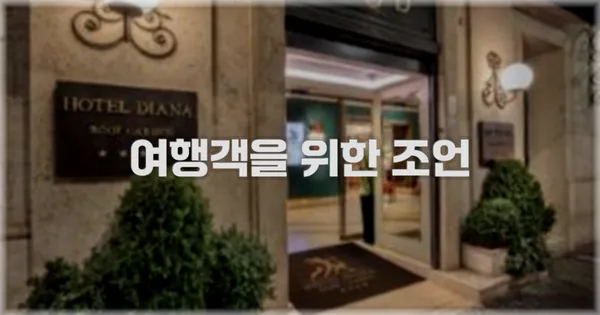 여행객을 위한 조언