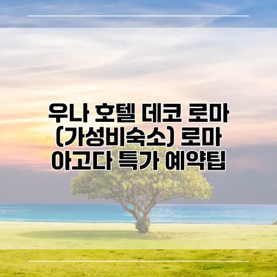 우나 호텔 데코 로마 (가성비숙소) 로마 아고다 특가 예약팁
