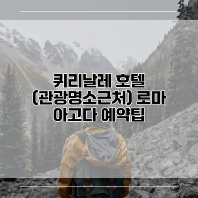 퀴리날레 호텔 (관광명소근처) 로마 아고다 예약팁