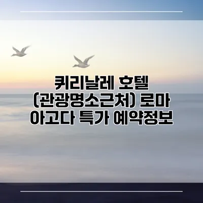 퀴리날레 호텔 (관광명소근처) 로마 아고다 특가 예약정보