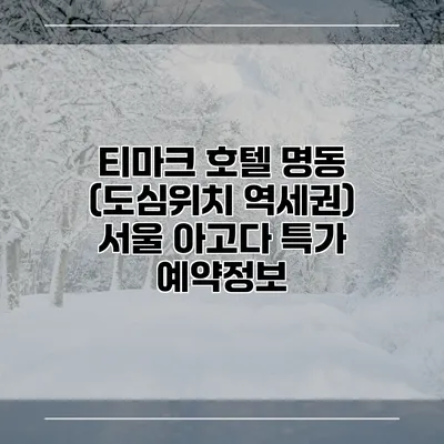 티마크 호텔 명동 (도심위치 역세권) 서울 아고다 특가 예약정보